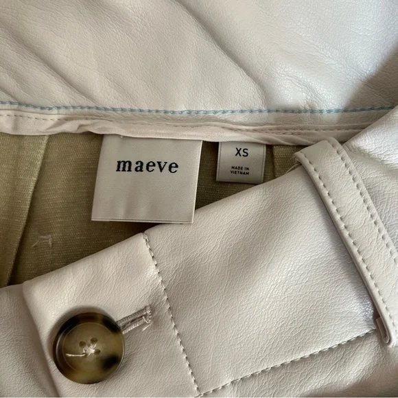 Anthropologie MAEVE Elegant Bone Vegan Leather Maxi Skirt - Picture 7 of 7